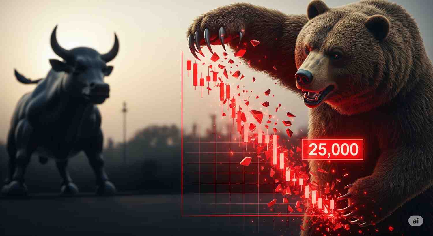 Market Wrap: Nifty Breaks 25,000 as Banks and FMCG Stocks Drag Indices Lower