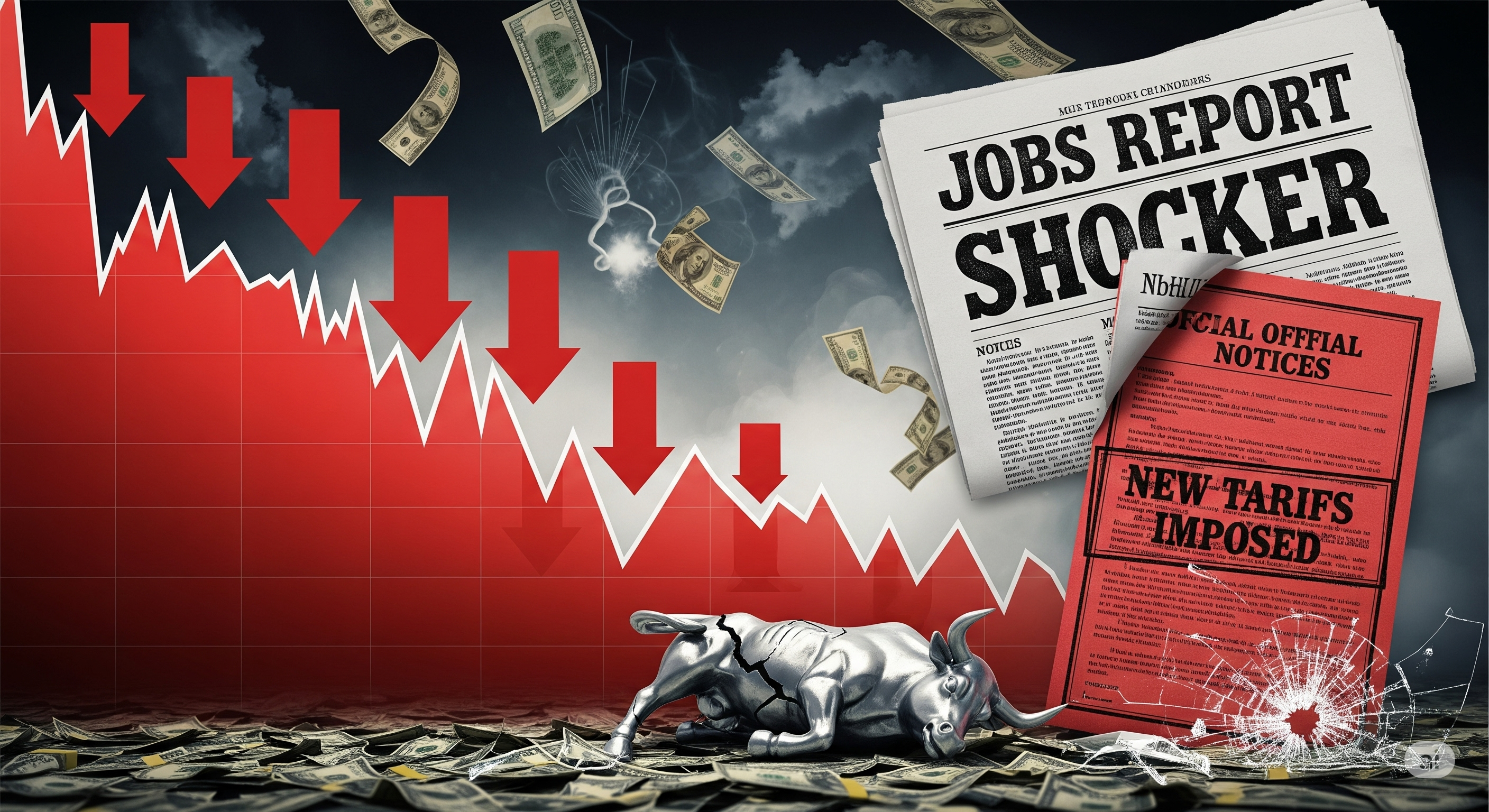 Wall Street slumps as jobs data miss and tariff shock spark global sell-off